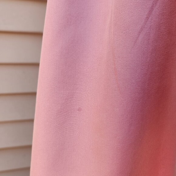 SHEIN Pink V-Neck Dress Ruffle Trim Solid Side Zip Sleeveless - Picture 7 of 13